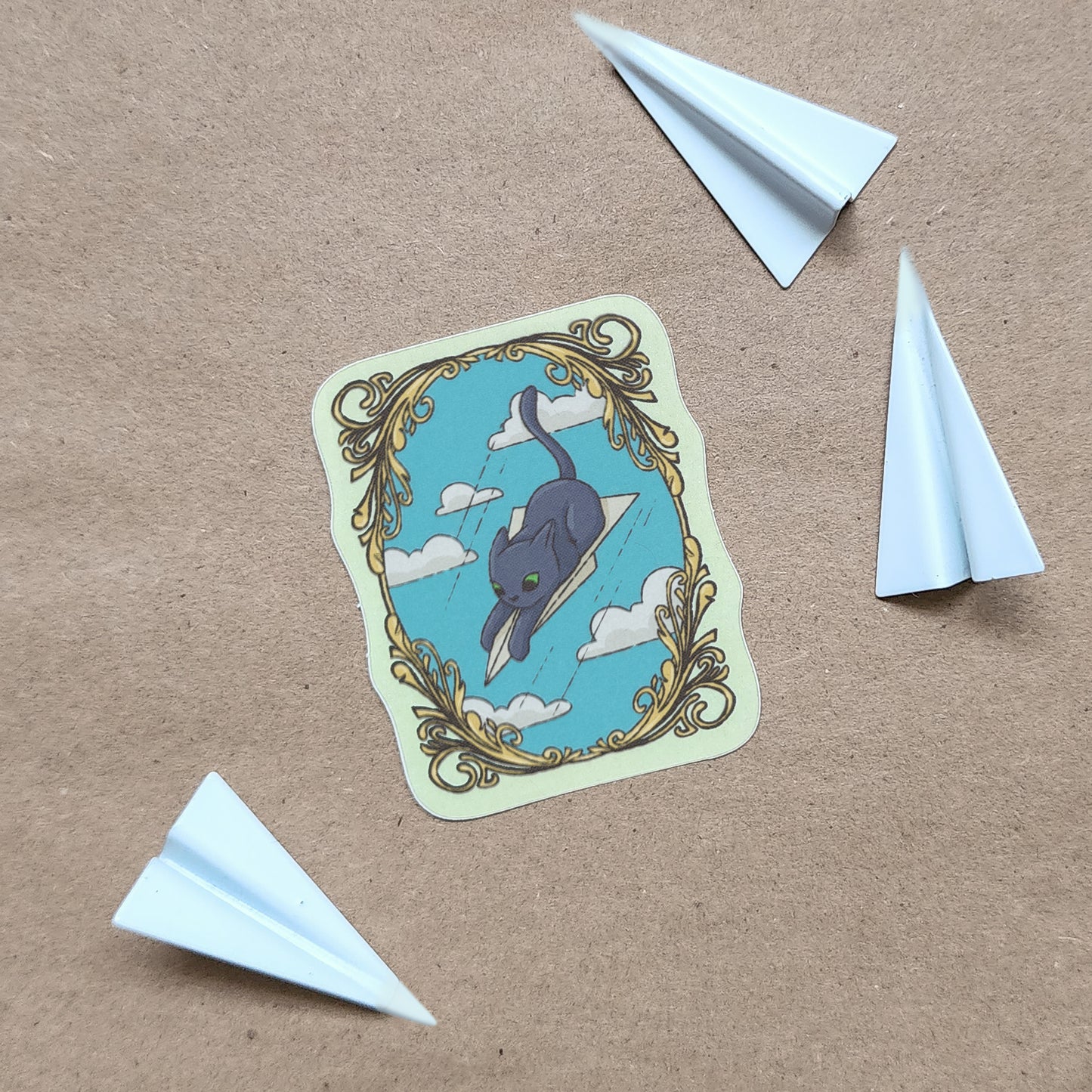 Paper Plane Cute Kitty Sticker