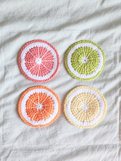 Citrus Coasters — Handmade Crochet Coasters Set of 4