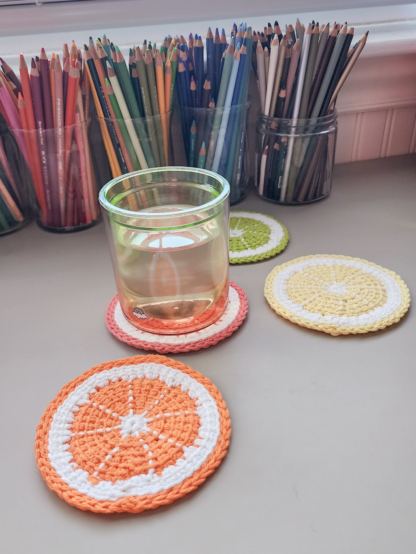 Citrus Coasters — Handmade Crochet Coasters Set of 4