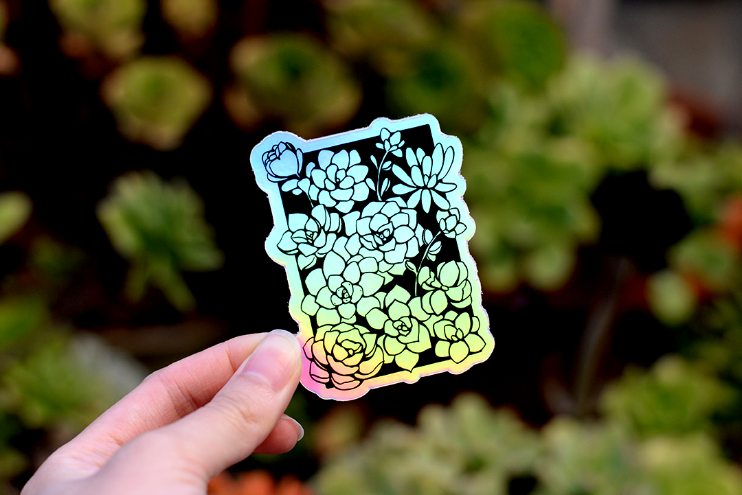 Holo Succulents Sticker