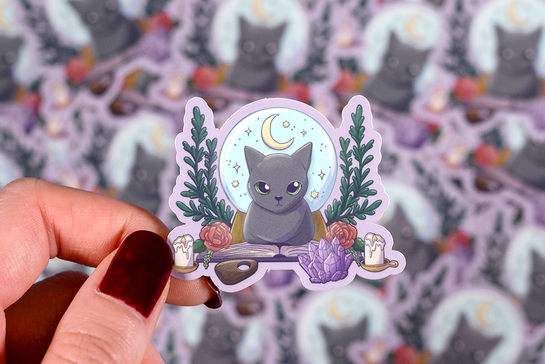 Ritual Witch Cat Sticker